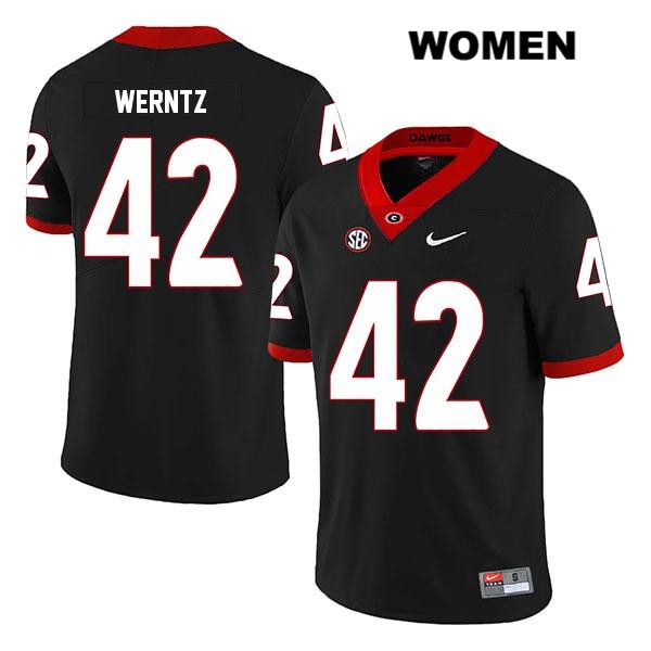 Georgia Bulldogs Women's Mitchell Werntz #42 NCAA Legend Authentic Black Nike Stitched College Football Jersey EKJ7356NG